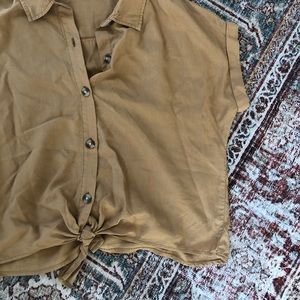 Thread & Supply Tops - Mustard yellow button down tied shirt Thread & Supply Tops - Mustard yellow button down tied shirt